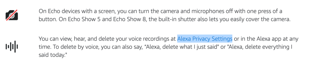 Alexa Privacy Settings