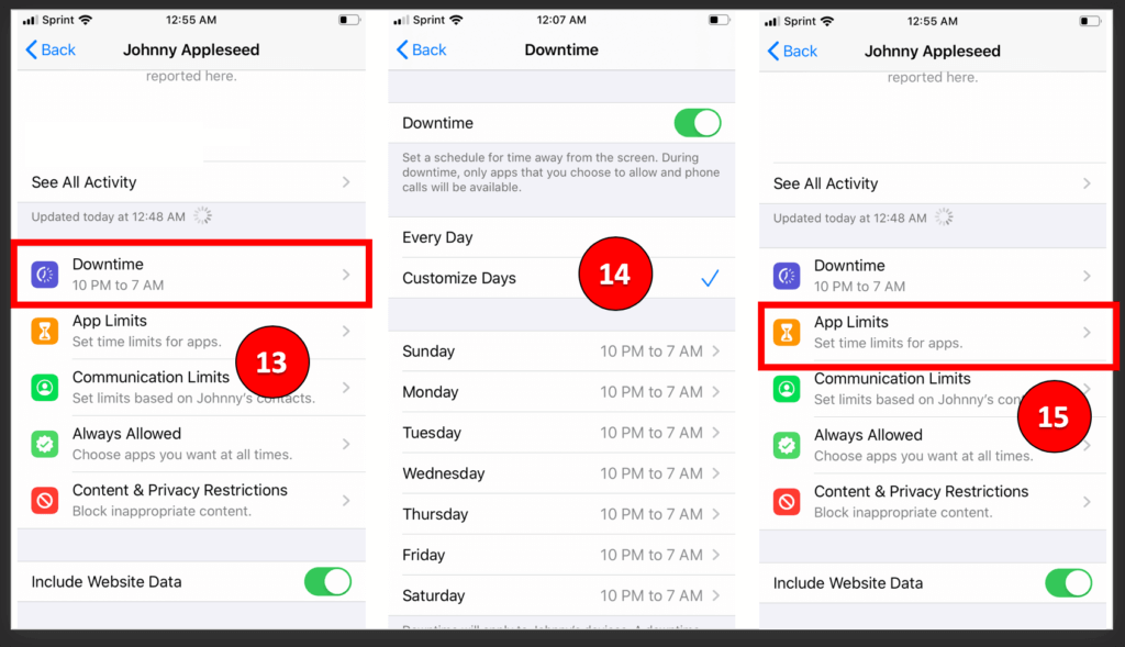 iOS 13 Parental Controls