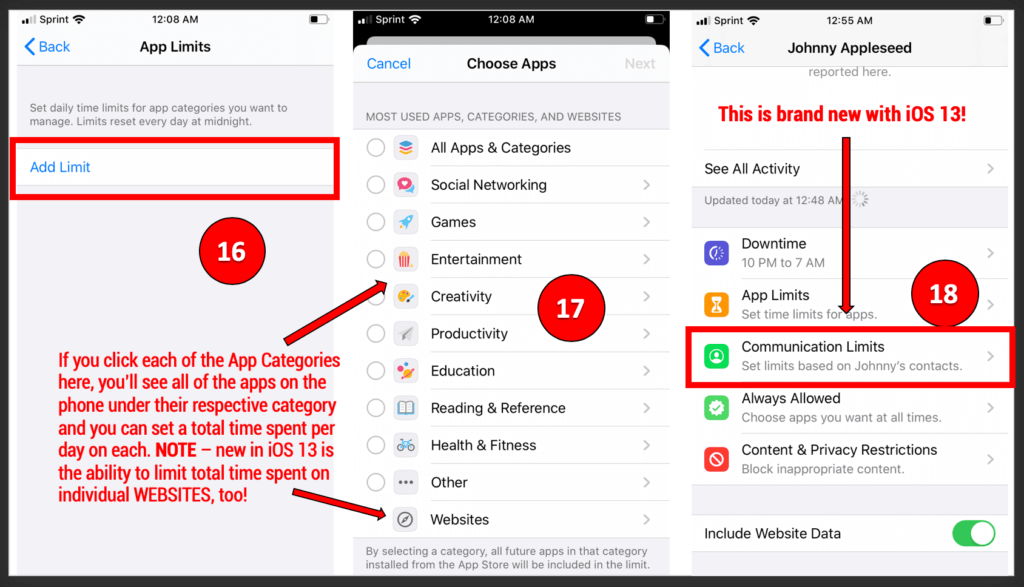 iOS 13 Parental Controls