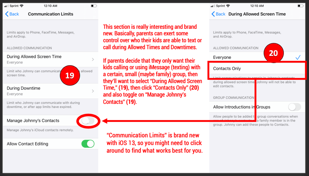 iOS 13 Parental Controls