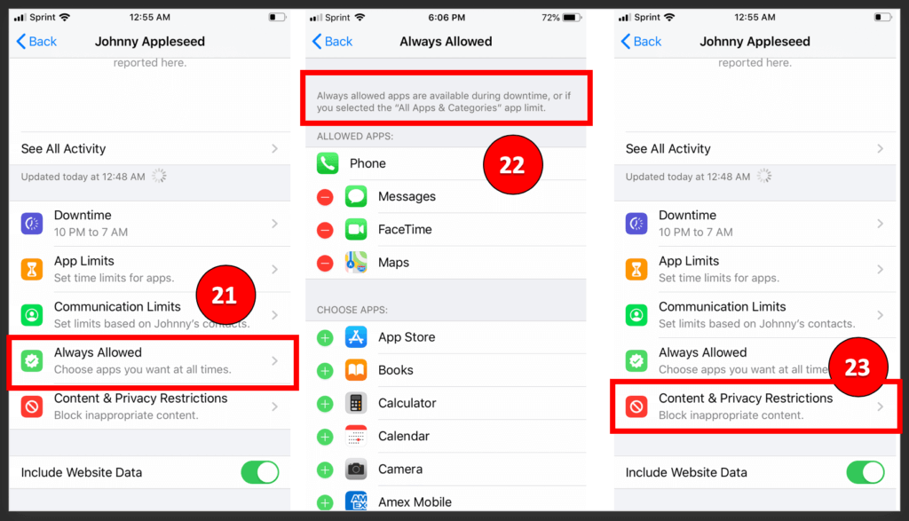 iOS 13 Parental Controls